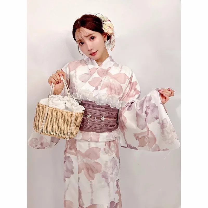 Japanese traditional kimono women's yukata wabi-sabi two-part split yukata easy to wear