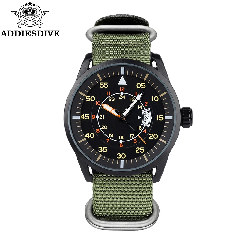 

ADDIESDIVE Men Quartz Watch Luminous Waterproof Wirst Watches High Quality Nylon Strap Wristwatch Men Relogio Masculino