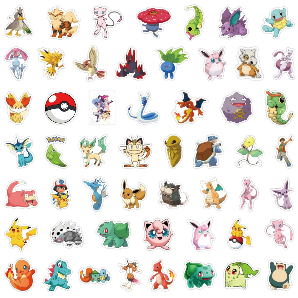 10/50/100/200 Stück Niedliche Anime Pokemon Aufkleber Kawaii Pikachu Eevee Spiel-Sticker für Laptop, Handy, Tagebuch, Dekoration, Klassisches Spielzeug-Aufkleber-Set – Detail 6