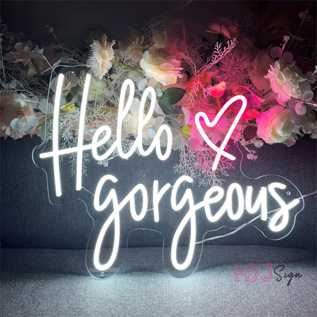 

Hello Gorgeous Led Neon Light Sign Salon Office Decor Wedding Decor Gift Party Neon Lights USB Home Wall Decoration Heart Sign