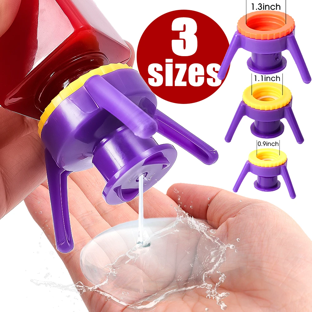 3Pcs/set Squeeze Bottle Cap Upside Down Tripod Bottle Caps No Waste Leak Prevention Cover Kitchen Bathroom Storage Rack Holder