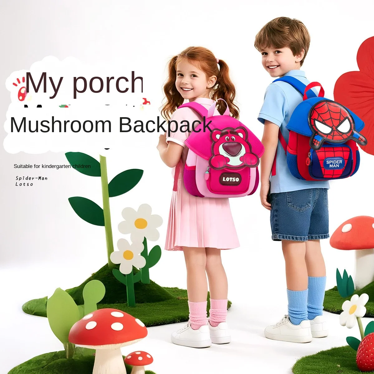 

Marvel Kindergarten School Bag Lotso Spider Man Student Shoulder Orthopedic Backpack Kids Gifts Large Capacity Light Mochilas