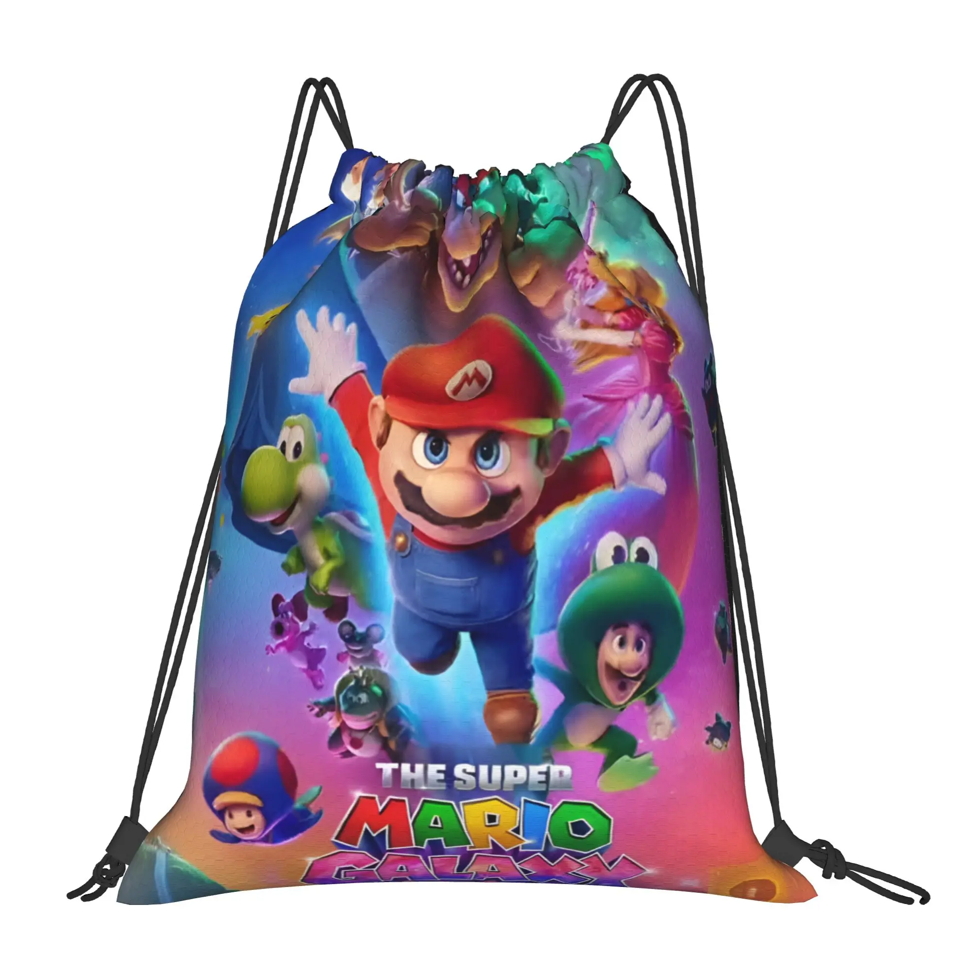 

Custom M-Marios Drawstring Bag Men Women Foldable Gym Sports Sackpack Cartoon Colorful Printed Training Backpacks
