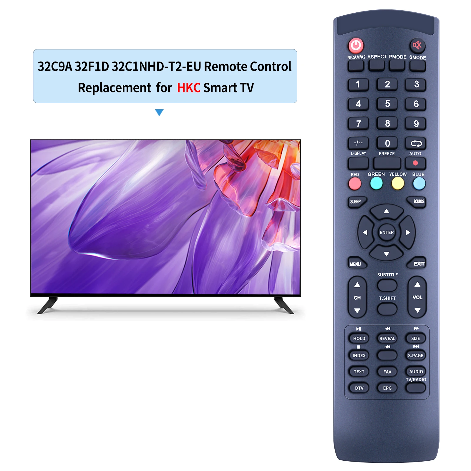 جهاز تحكم عن بعد لـ Lika Future ، YS52D ok Hyundai TV ، HKC 32C9A f1d 32c1nhd-t2-eu ، 32c1d