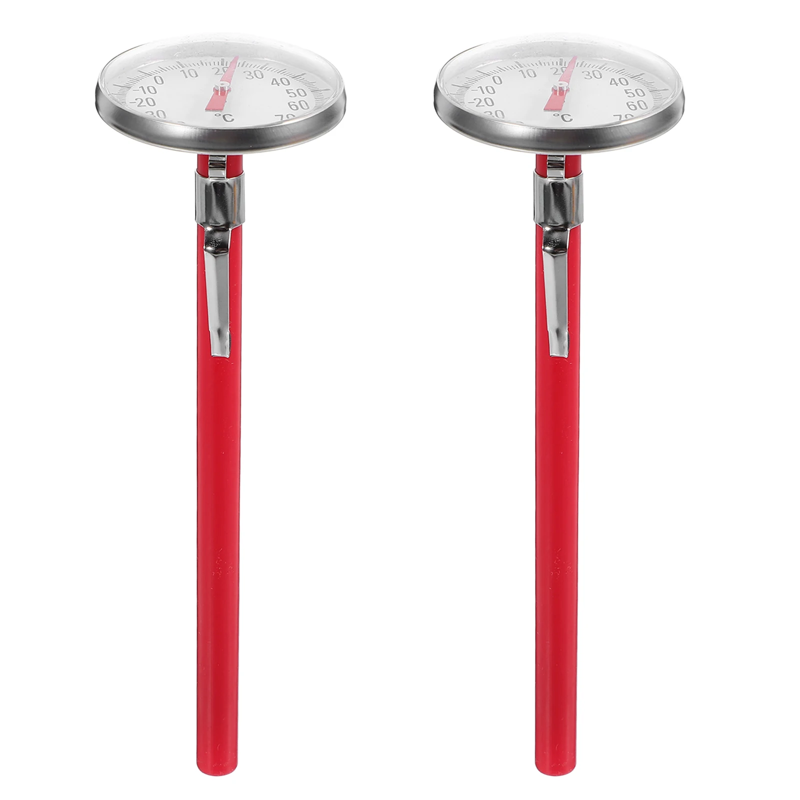 

2Pc Car Interior Decoration Clock Shape Mechanical Thermometer Car Styling Interior Accessories for Car Decoration (Red)