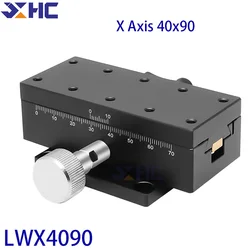 X Axis 40*90mm LWX4090 Dovetail Groove Guide Manual Shift Platform Slide Gear Drive Knob Adjusting Slide Block High Precision