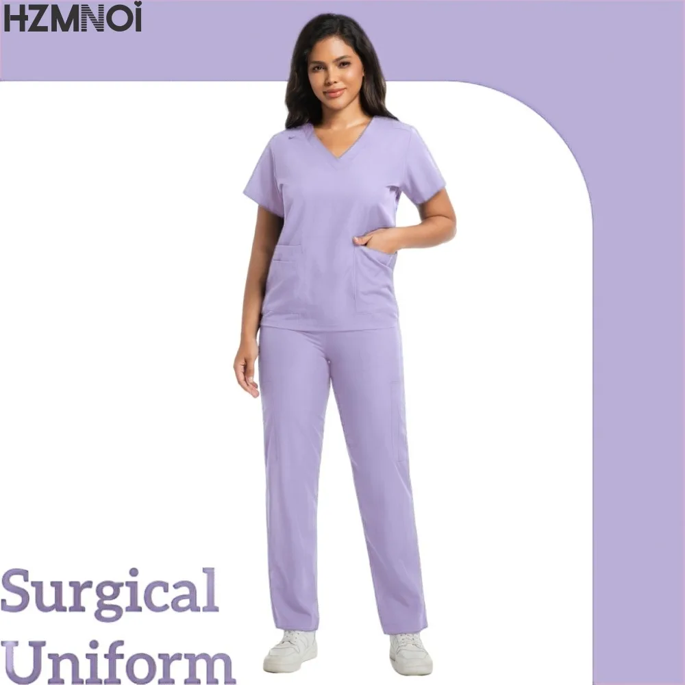 Uniforme médico de enfermera, ropa de trabajo de secado rápido para el cuidado de mascotas, conjuntos de batas para médico, bata quirúrgica para quirófano, pantalones elásticos de manga corta