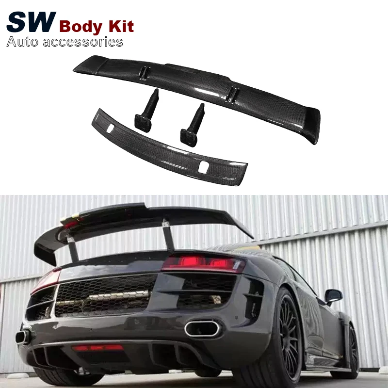 

PPi Style Carbon Fiber R8 Rear Spoiler For Audi R8 2008-2015 Upgrade Rear Trunk Spoiler Lip Guide Wing Lip Rear Wing