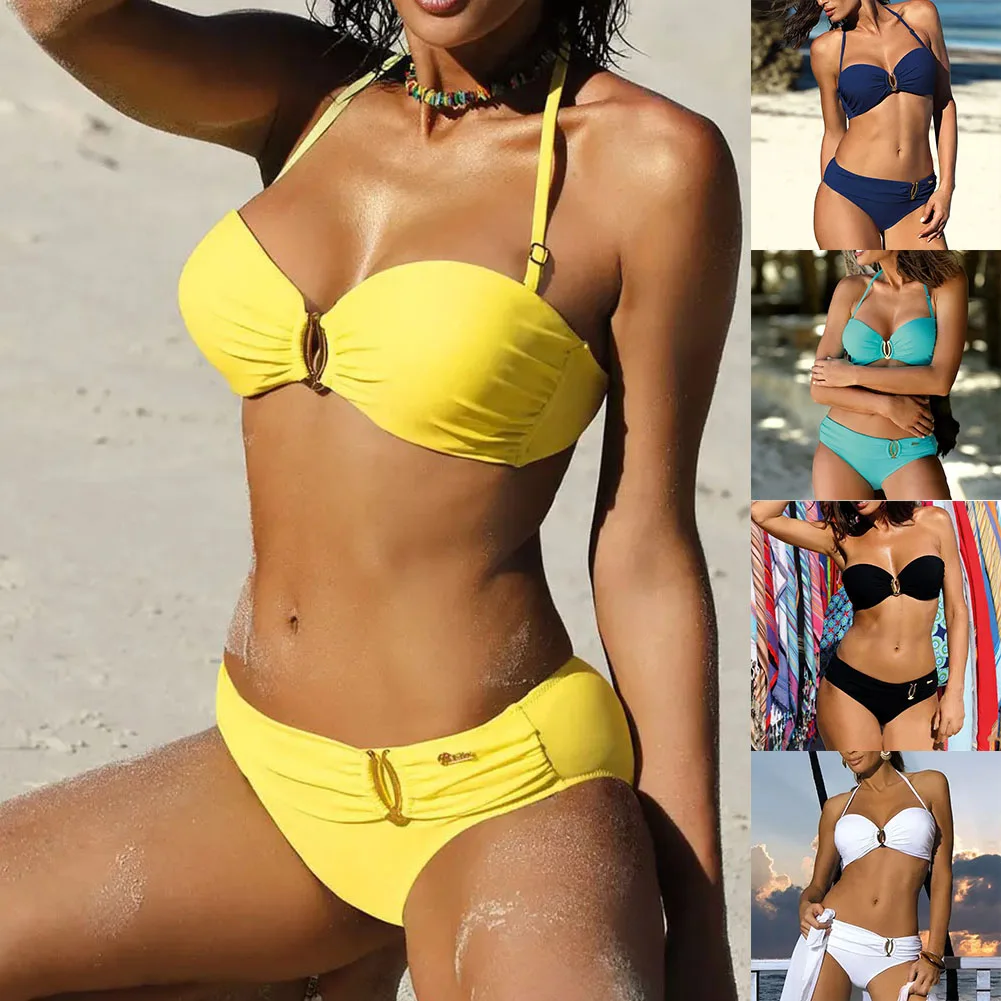 Braziliaanse Bikini Set Badmode Strandbikini Comfortabele Push-Up Sexy Zachte Zwemkleding Tweedelige Gloednieuwe