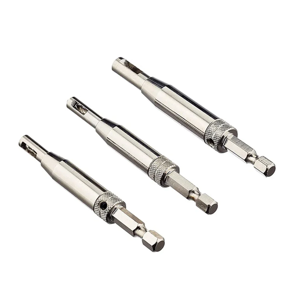 3pcs Self Centering Hinge Drill Bits Door Window Cabinet Woodworking Hole Puncher Wood Reaming Tools Countersink Drill Bits