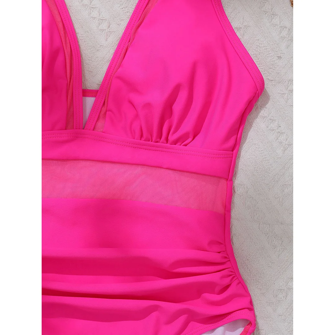 S - XL Neuer sexy, durchsichtiger Badeanzug mit V-Ausschnitt für Damen, einteiliger Badeanzug, Monokini mit hohem Beinausschnitt, Badebekleidung, Badeanzug, Modell V5136 – Detail 37