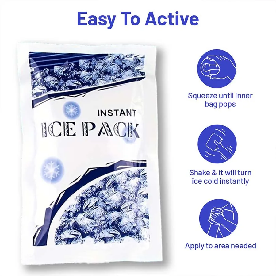 Instant Cold Pack Disposable Ice Packs for Injuries Swelling Inflammation Muscle Strains Sprains Perfect for First aid Kit