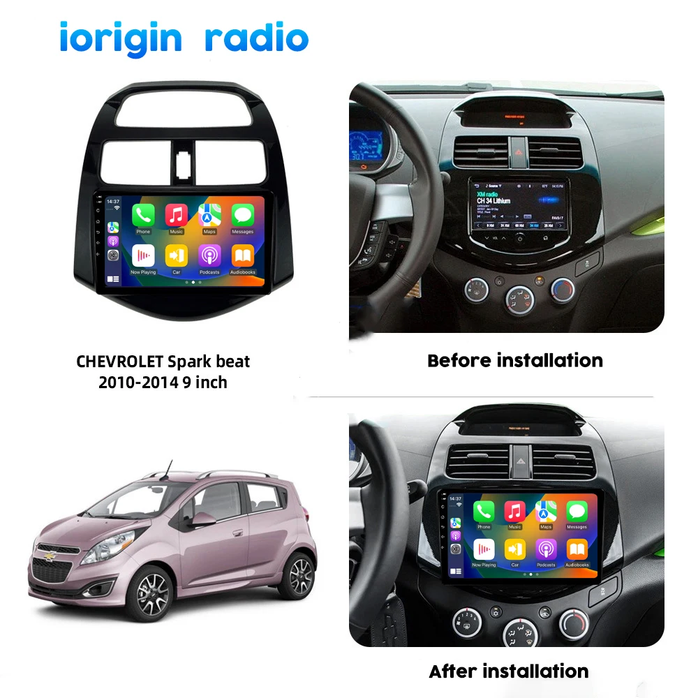 Radio con GPS para coche, reproductor Multimedia con Android 13, Carplay, 2DIN, estéreo, para Chevrolet Spark Beat Matiz Creativ