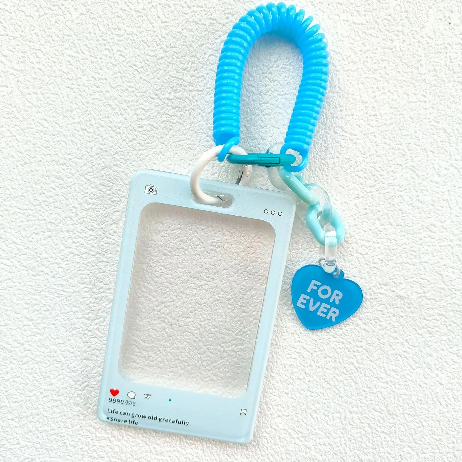 Card Cover Case Cute Keychain Wristlet Lanyard Colorful Heart RetractableLanyard With ID Card Holder Accessories Gifts For Women