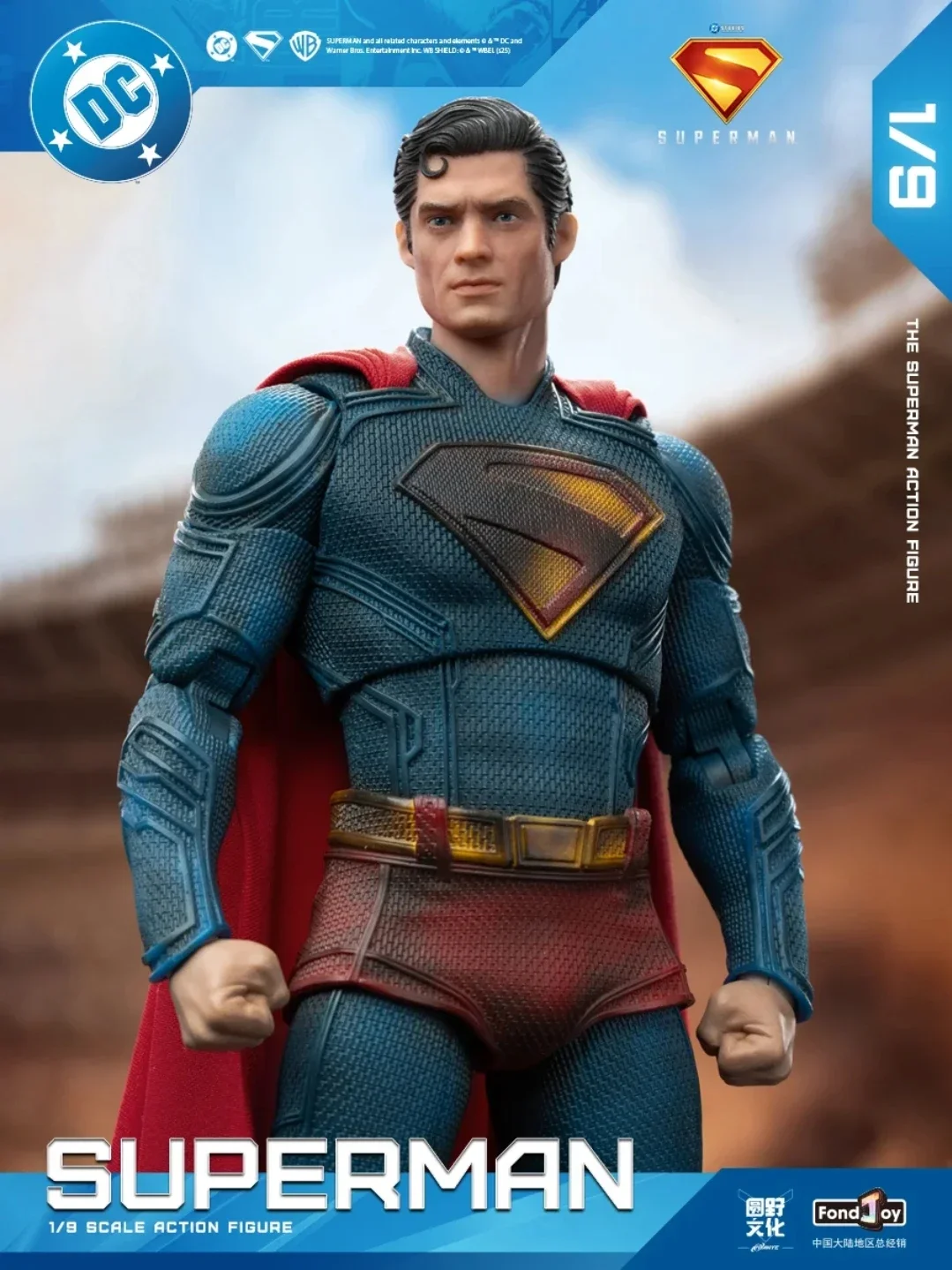 Fondjoy batalha danificada superman figura de ação dc liga da justiça figuras detetive quadrinhos superman modelo estátua móvel brinquedos