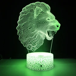 Nighdn-Veilleuses LED 3D pour enfants, lampe de table de bureau, décoration de la maison, cadeau pour bébé, 7 documents, proxy Animal Discuting Face