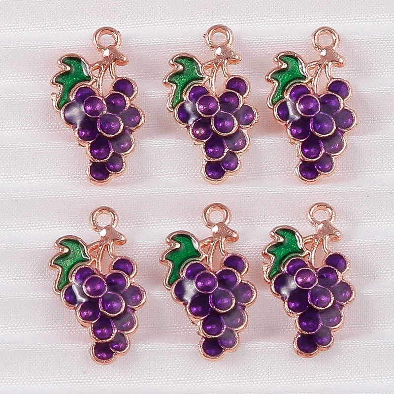 10 teile/los Mix Nette Emaille Obst Apfel Kirsche Ananas Traube Charms für Schmuck Machen Frauen Ohrringe Anhänger Halsketten Geschenke – Detail 33