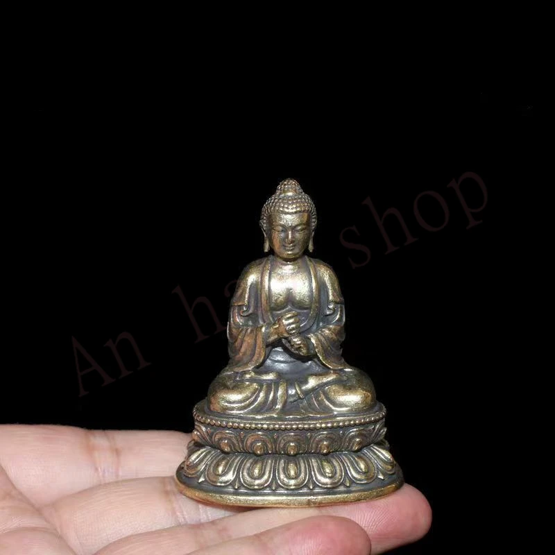 

Pure copper, Tathagata Buddha statue, Tibetan Buddha, mini version, exquisite home religious auspicious tabletop decoration