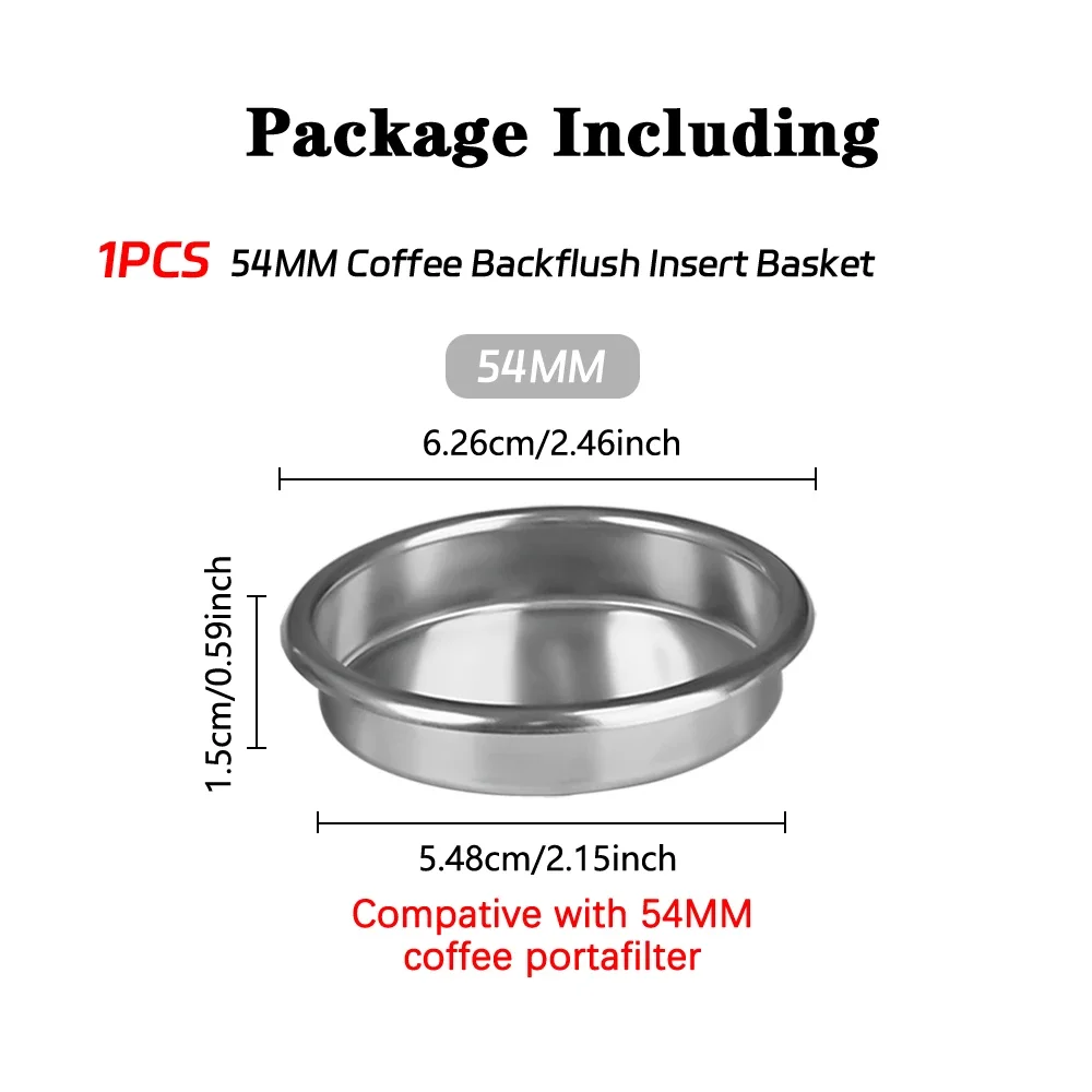Слепой фильтр для кофемашины, вставка для обратной промывки из нержавеющей стали, слепой фильтр для кофемашины эспрессо