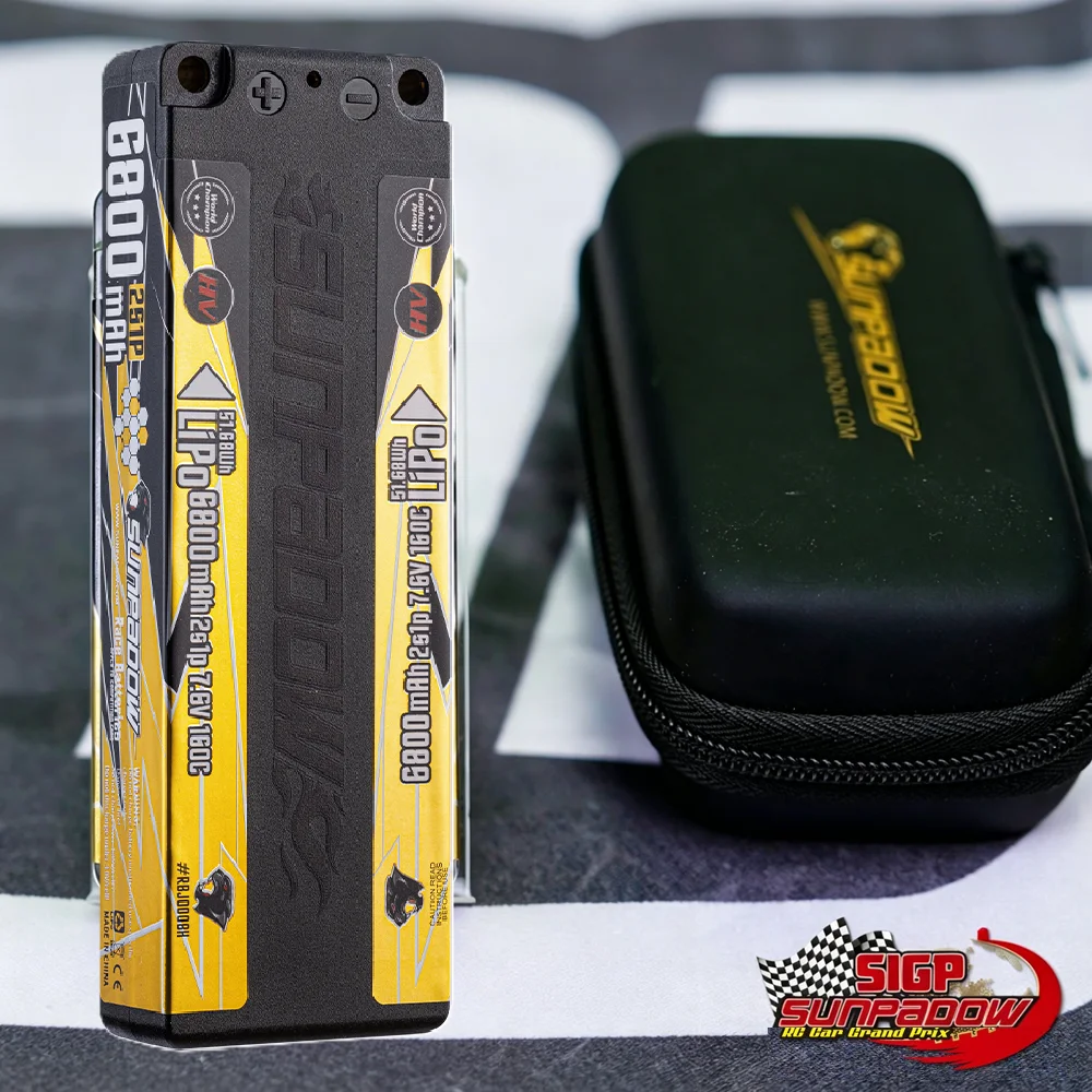 Sunpadow Champion 6800mAh 9600mAh 7,6V 2S Lipo-Akku 160C Hardcase mit 5mm Bullet-Stecker für RC-Fahrzeuge Auto Truck 1/10 Buggy Racing