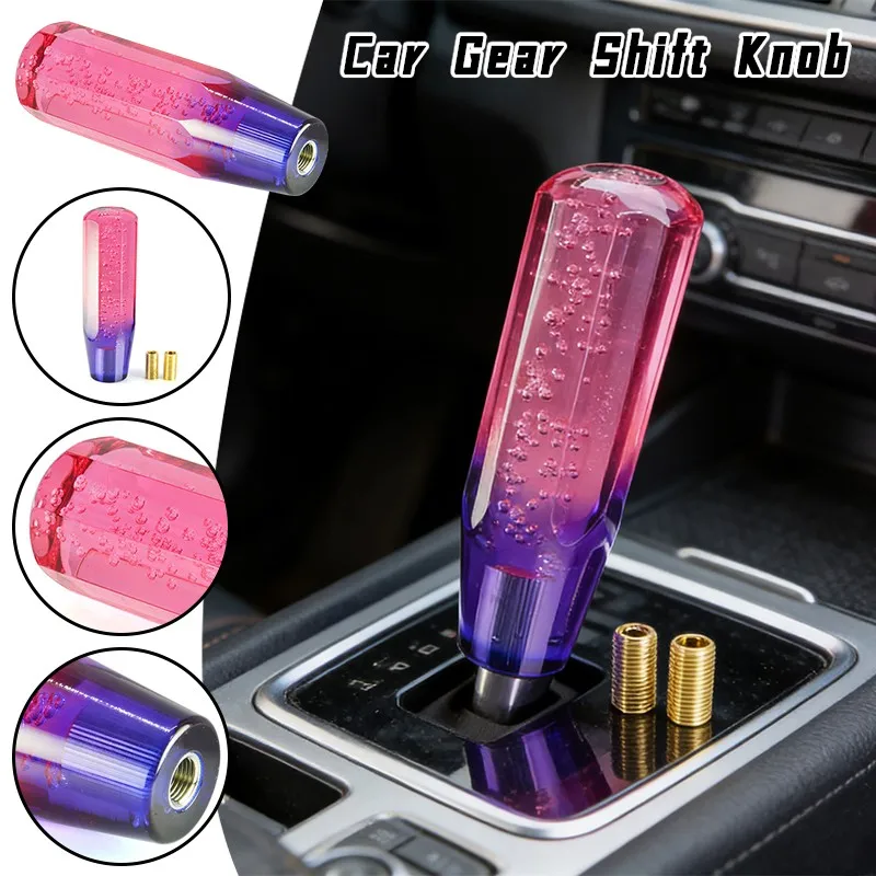 10cm Universal Crystal Bubble Car Gear Shift Knob Lever Shifter Automotive Decoration Transparent Bubble Throw Gear Shifter