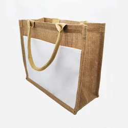 20 pz/lotto personalizzato nuovo Design sublimazione borse di iuta shopping bag Tote Bag spazi vuoti per il design fai da te