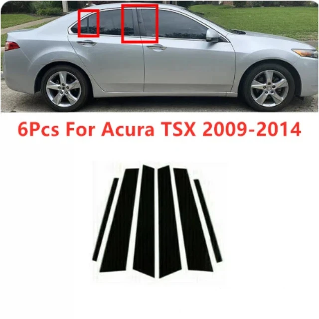 

For 04-23 Acura TL Acura RDX TSX MDX CSX CDX Window Decoration Bright Black Center Column Stickers