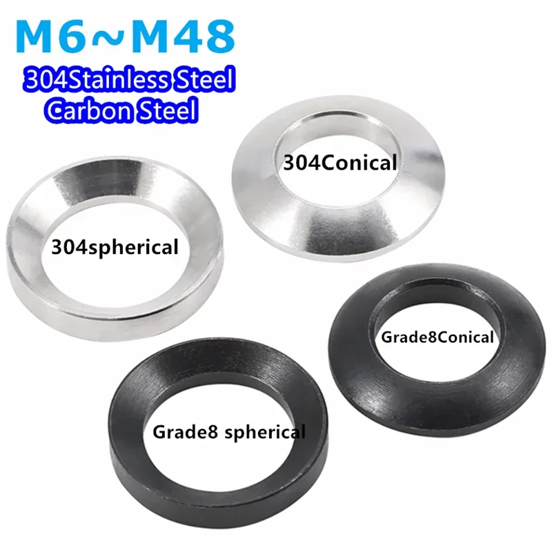 

Spherical Conical Washer M6M8M10M12M16M20M24M30-M48 Countersunk Washer Concave Convex Cone Gasket Carbon Steel Stainless Steel