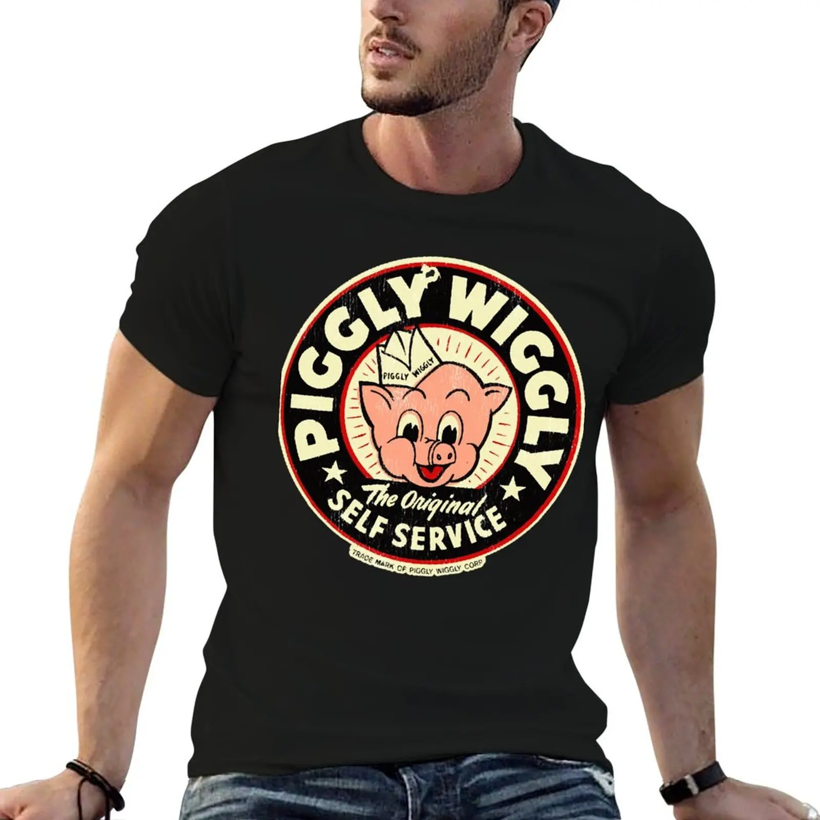 

t VintageAgedClassic shirts funny print T-Shirt cotton Wiggly custom shirt t Piggly