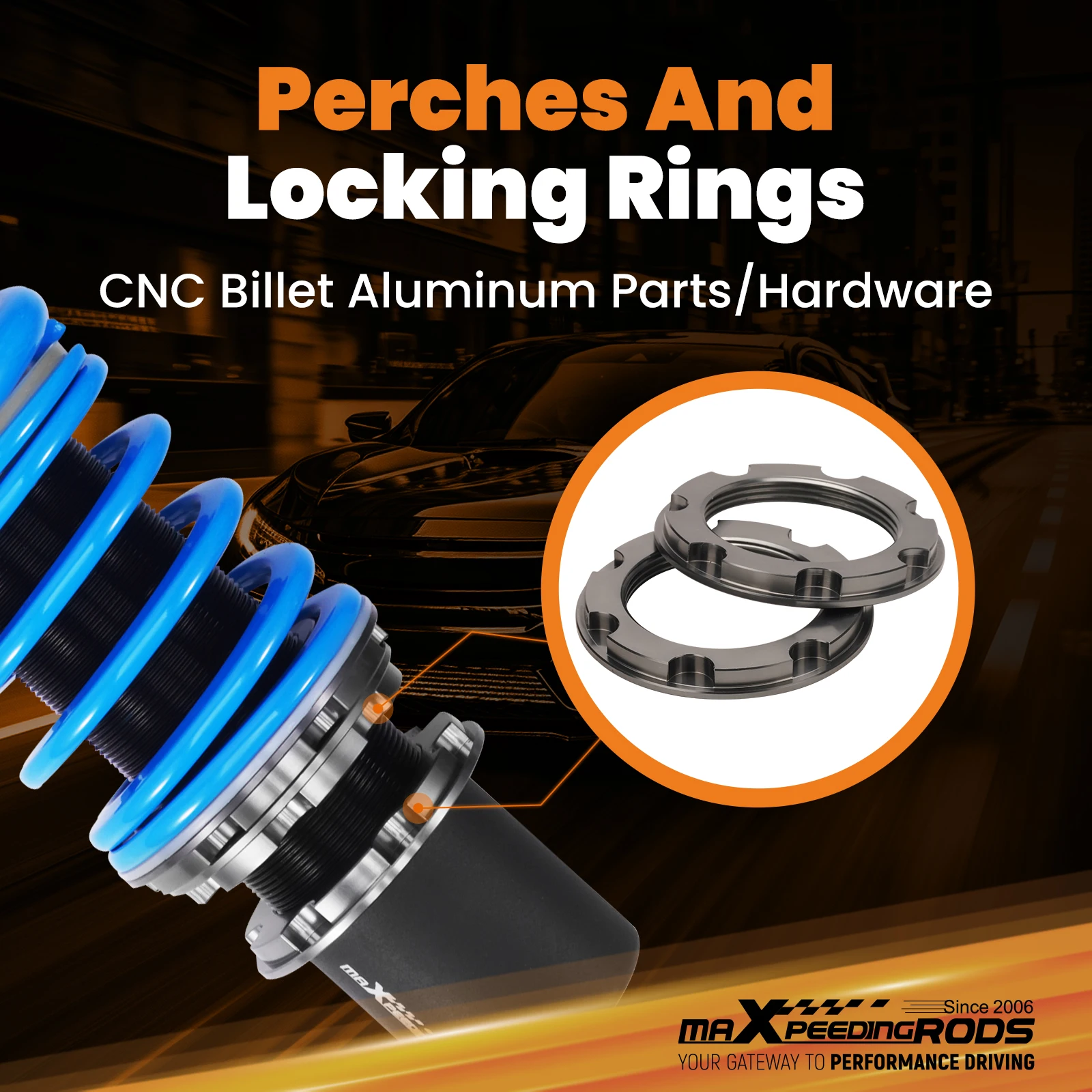 

Комплект подвески MaXpeedingrods T6 Coilover с 24-позиционной регулировкой амортизаторов для Dodge Viper 1992-95 годов