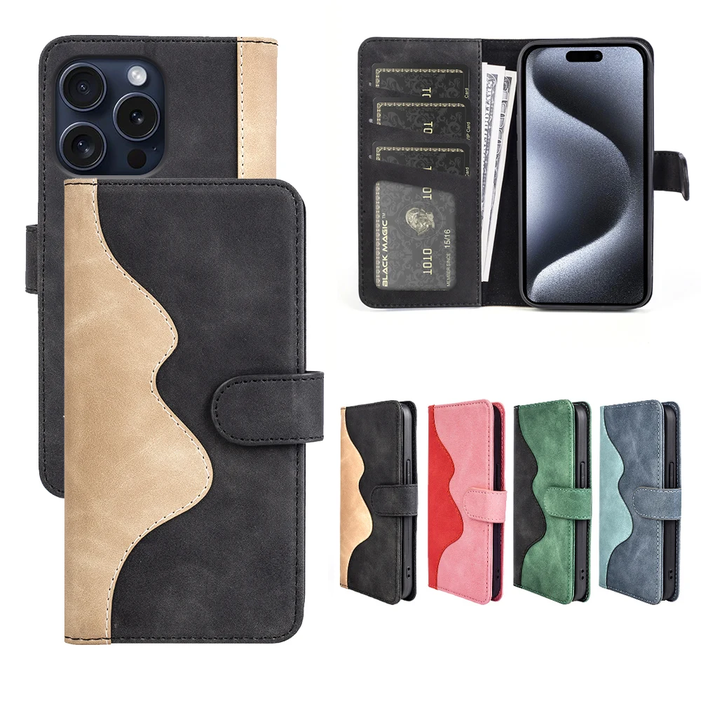 Popular Maintain Classic Wallet Book Leather Case For Iphone 15 14promax 13 13pro 12 11 Flip Phone Cover Bag+Card Holder