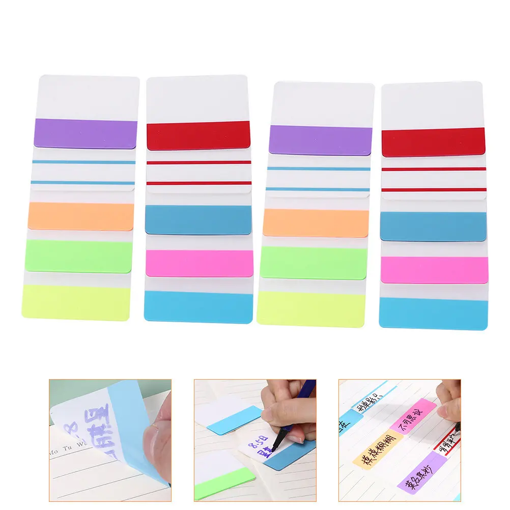 20 Colored Reading Strips Book Tabs Premium Material Soft Transparent Sticky Tabs for Annotating Books Dividers Markers for