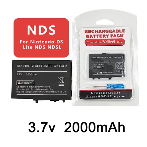 Batterie Lithium-ion Rechargeable NDS 2000mAh pour Nintendo DS Lite NDS NDSL batterie de remplacement avec Mini tournevis