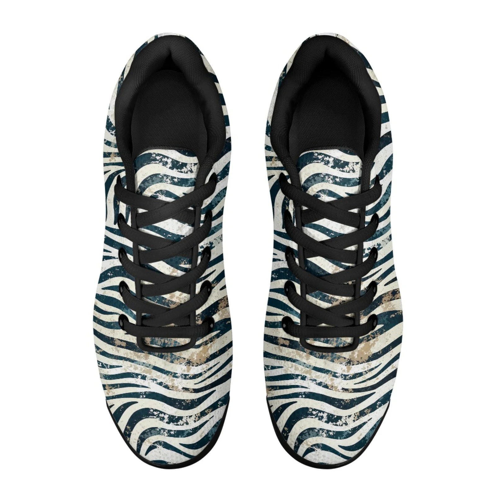 PENSTROLL Zebra Stripe Modern Tennis Sneakers Sport Trainer for Walking Trendy Men's Fashion Sneaker