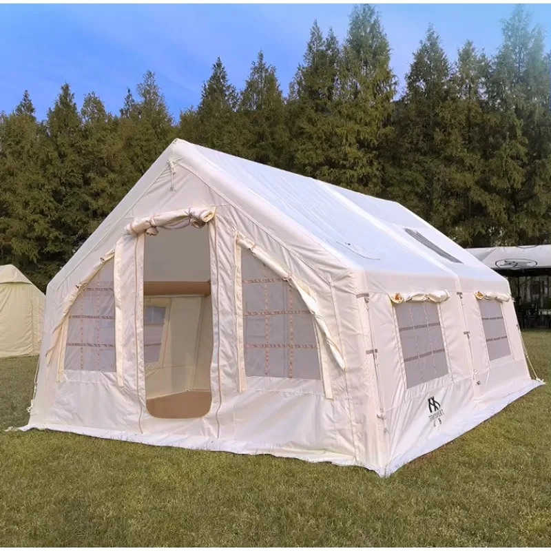 

Outdoor easy to install waterproof Oxford air pump, tent cotton canvas camping inflatable tent
