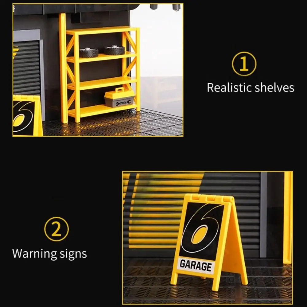 

1:24 1:32 Scale Lighting Parking Lot DlY Scene Diecast Alloy Car Garage Model Simulation Dust Cover Car Model Display