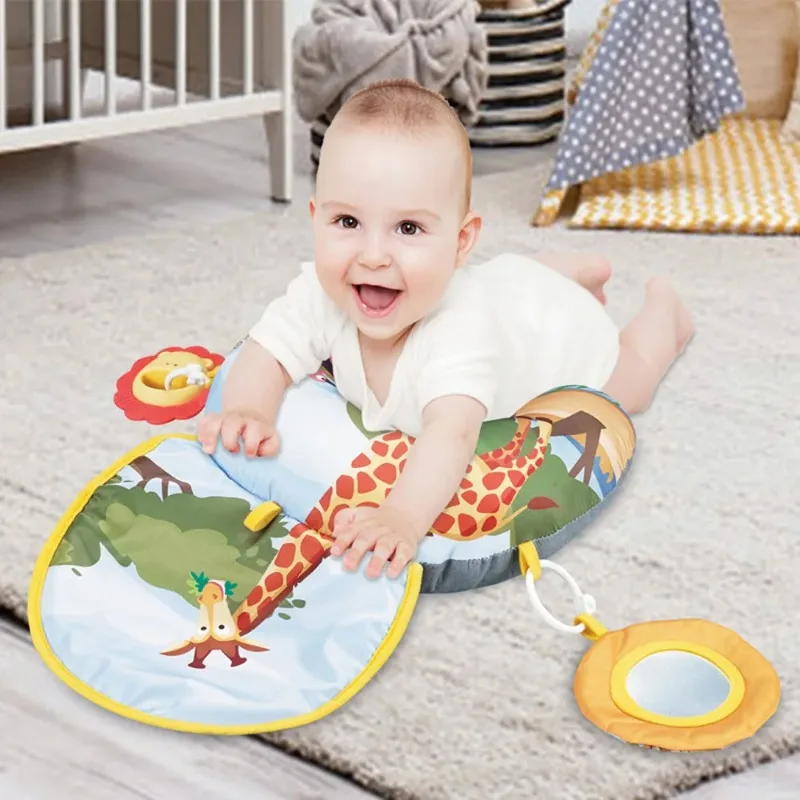 وسادة الطفل وقت البطن لعبة مونتيسوري عالية التباين اللعب الحسية الوليد رئيس متابعة التدريب وسادة عضاضة خشخيشات 0 6 12 شهرا