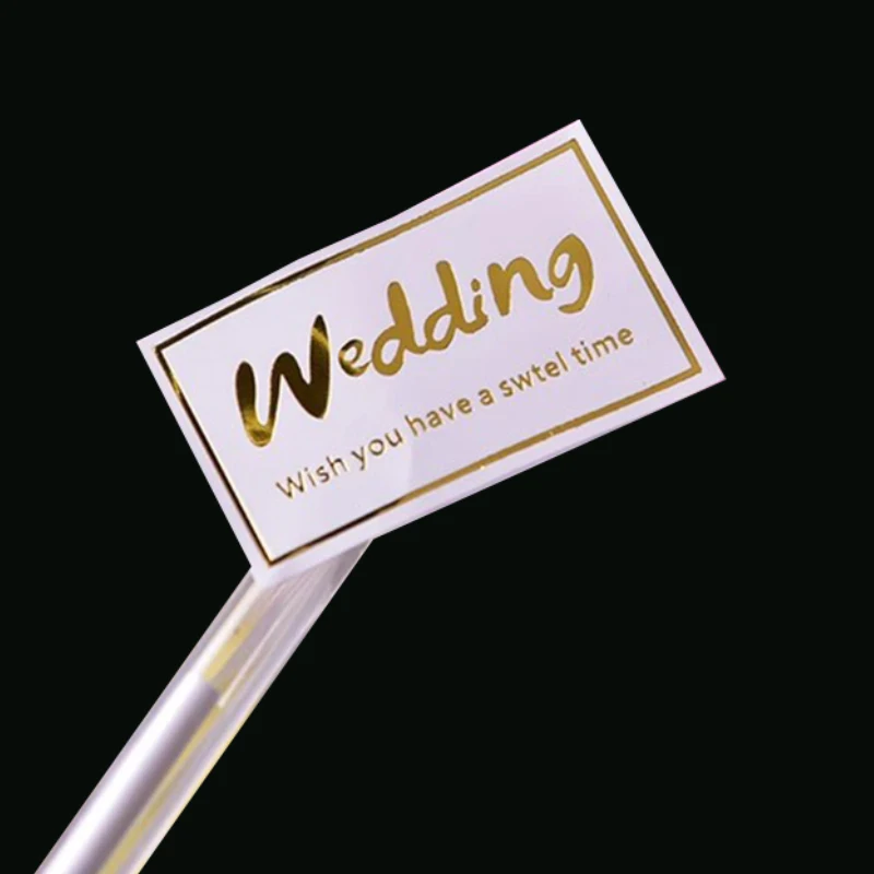 DIY Runder Aufkleber, Individueller Siegelaufkleber, Persönlichkeitslogo, Mehrere Designs für Hochzeit, Geburtstag, Weißes Logo, Transparent, Gold, Wasserdicht