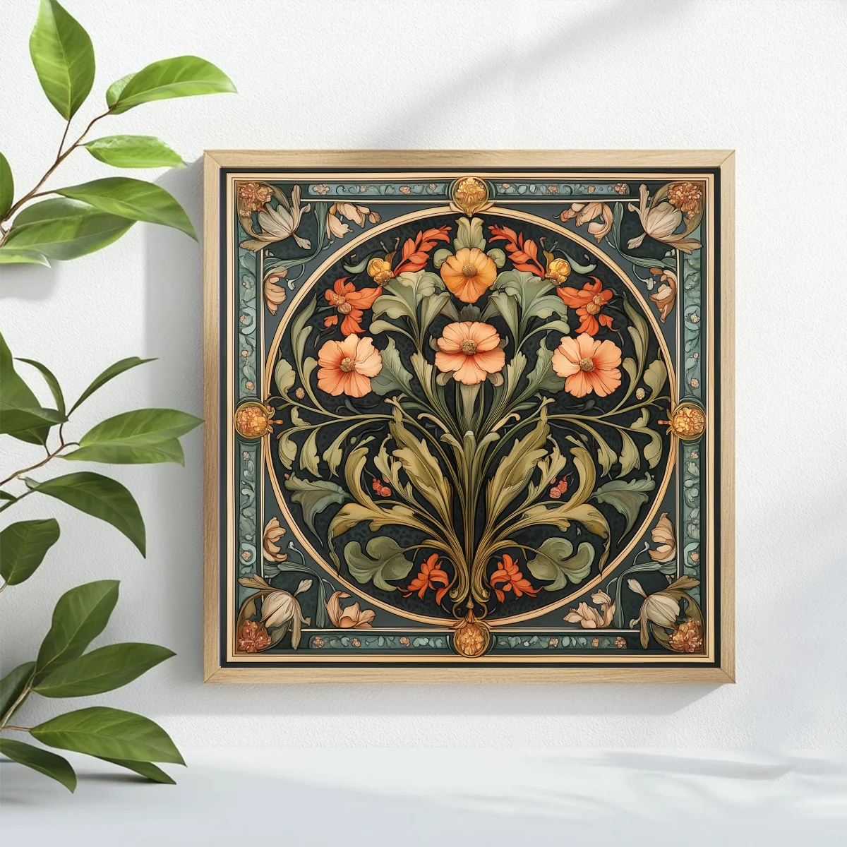 1pc 40X40CM/15.74inch Flower Pattern Cross Stitch Kit DIY Kit 11CT/14CT for Gift Eco-Cotton Thread Hanging Painting
