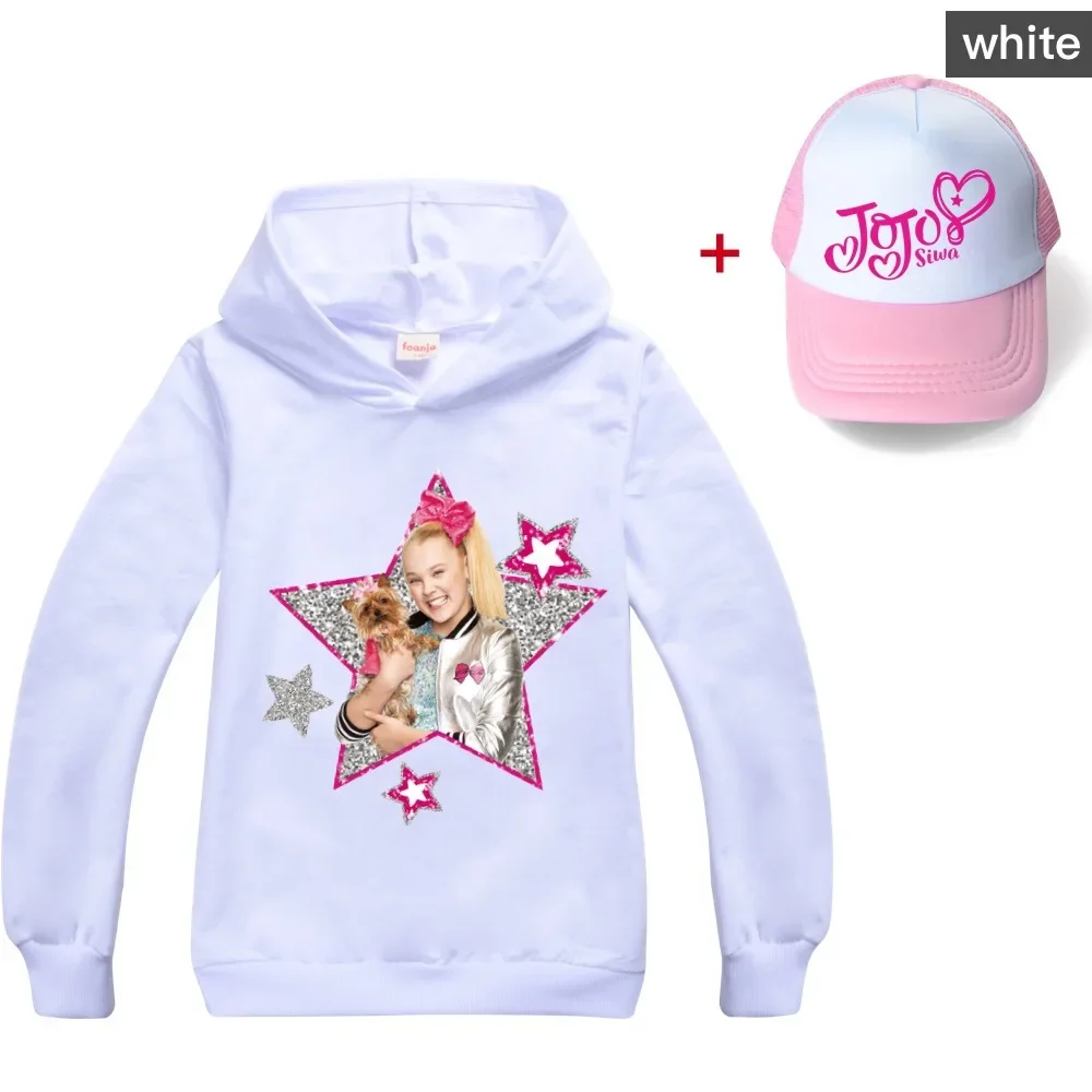 JoJo siwa Pattern Hooded Sun hat Casual Pullover Suit/Single hoodies sun hat Child Clothing Baby Girls Tops For Kids Sweatshirt