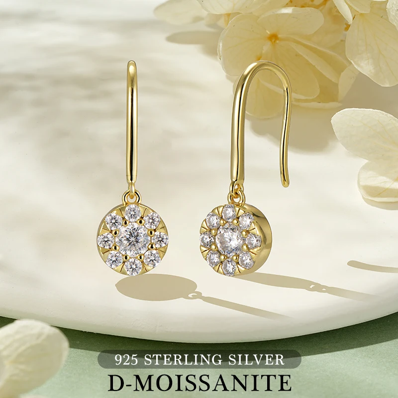 

Роскошные VVS1 4 мм и 2 мм круглые D муассанитовые серьги для помолвки для женщин, серьги-капли из серебра 925 пробы, свадебные серьги, ювелирные изделия, подарок