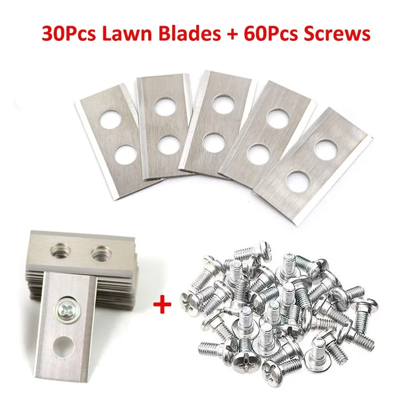 30Pcs Lawn Robot Cutter Blades Titanium Coated Lawn Mower Replacement Blade Grass Blade for Worx Automower Garden Tool