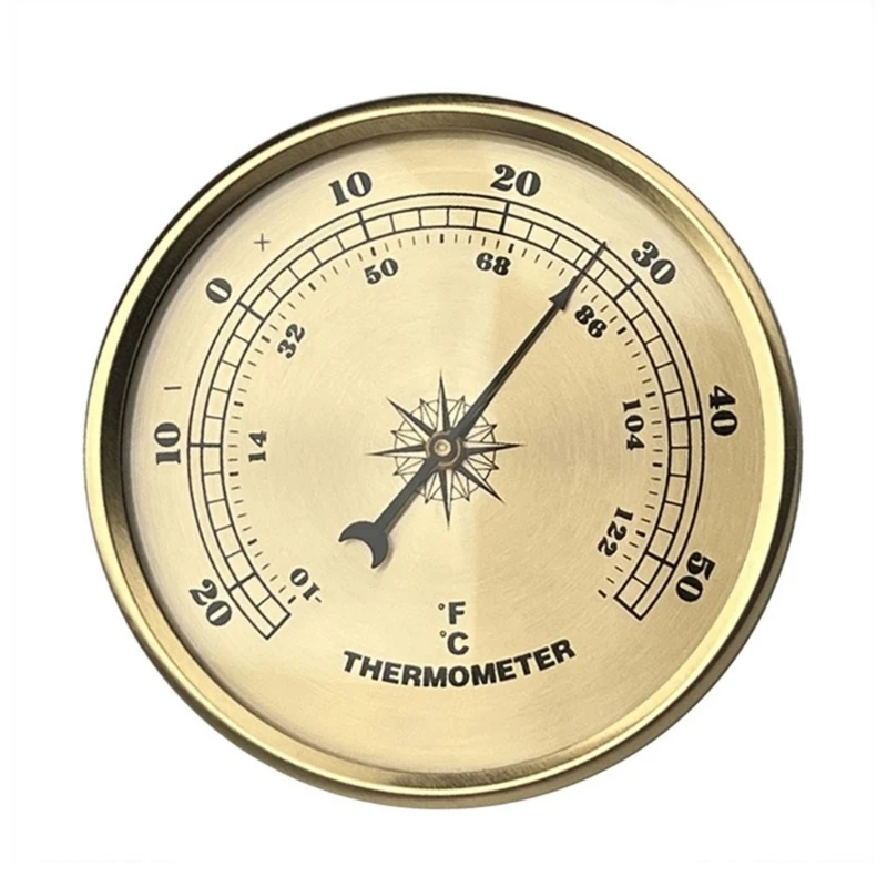 90mm  Temp Checks with Electroplated Gold Frame for Precise Climate Control in Homes, Offices, and Greenhouses