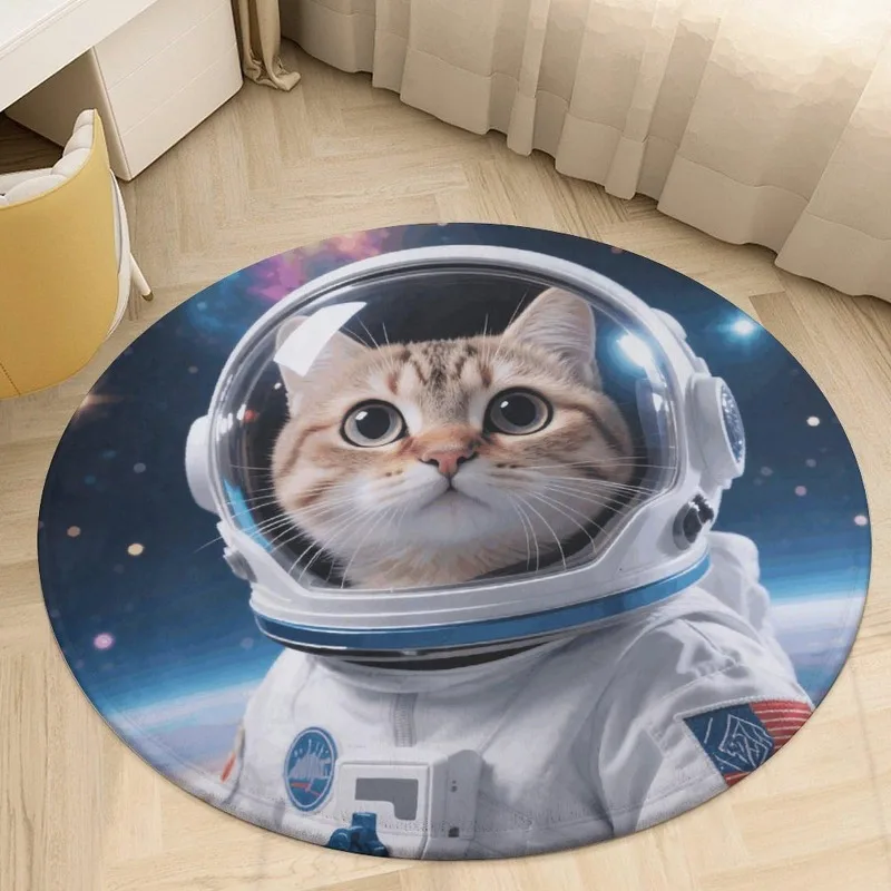 Round Carpet Soft Decorative Floor Mat White Eagle Snow Mountain Animal Print Floor Rug for Living Room Bedroom Daily Home Decor