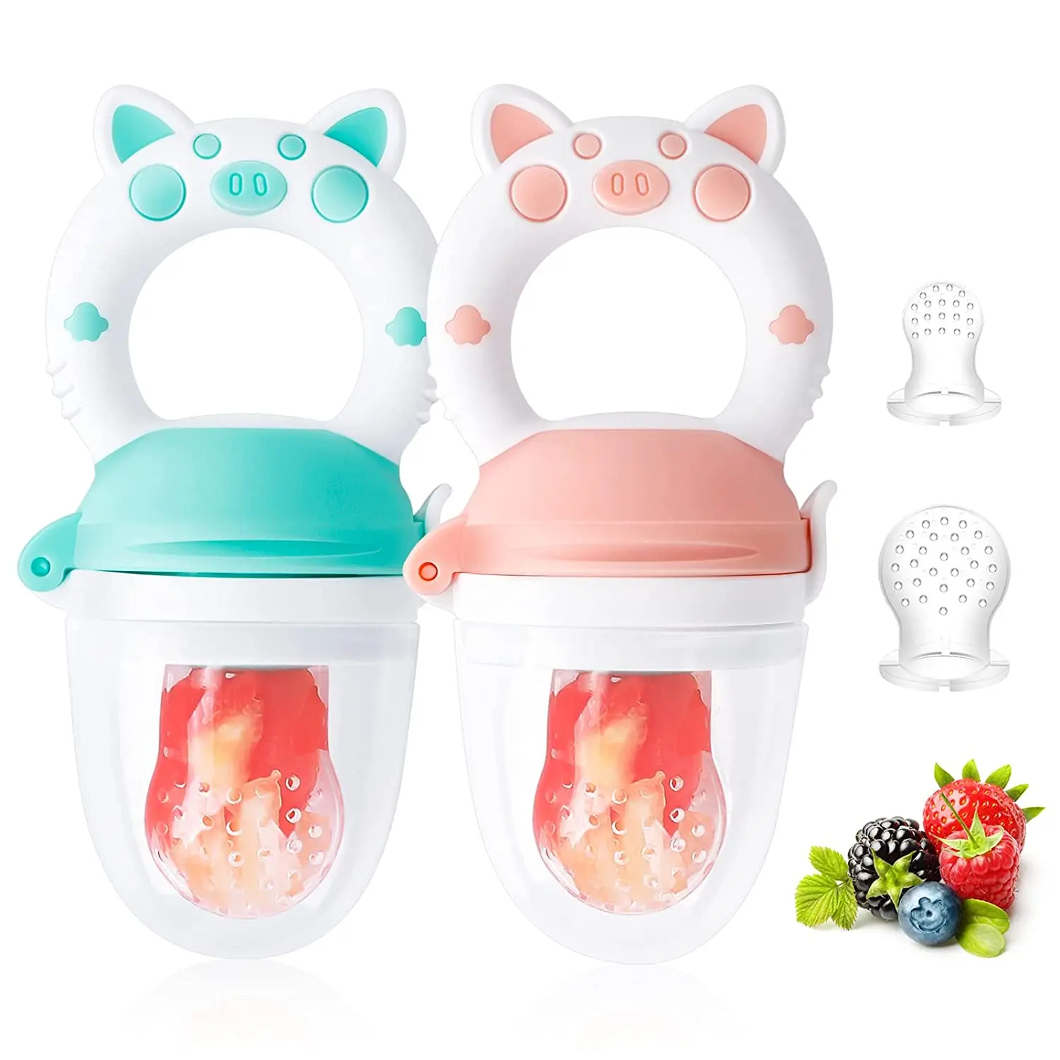 Silicone Nipple Teething Soother Food Feeder Infant Fruit Pacifier For 6-12 Month Baby