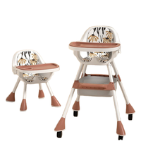 Baby High Feeding Chair Portable Kids Table Foldable Dining Chair Adjustable Height Baby High Chair 3 in 1