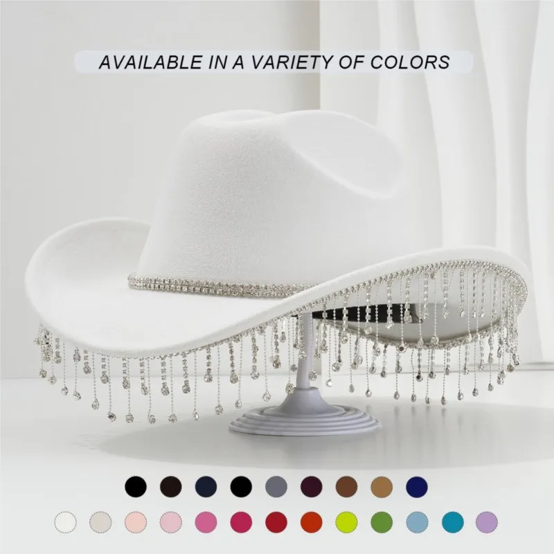 Ladies' unisex hat luxurious water-fringed PROM and party top