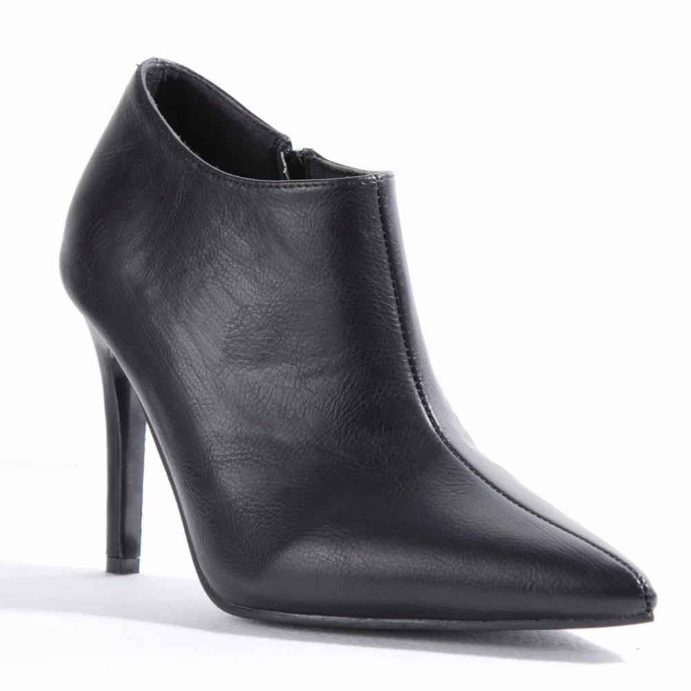 

10CM Thin High Heels Women Ankle Boots Pointed Toe Shoes Side Zipper Big Size 36-46
