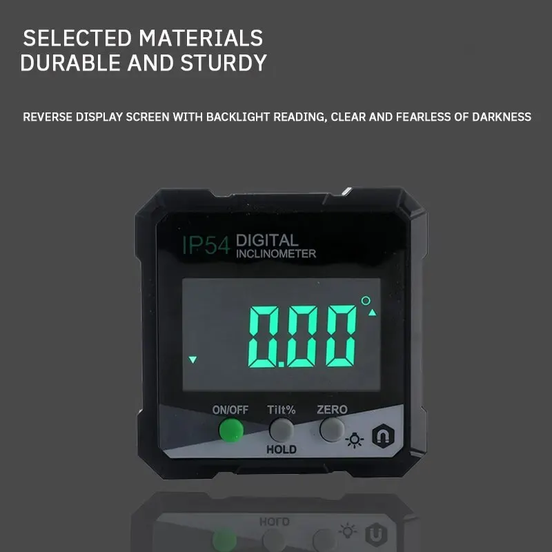 Digital Display Inclination Box Precision Measurement with Backlight Magnetic Suction Protractor Inclinometer Angle Meter 1PC