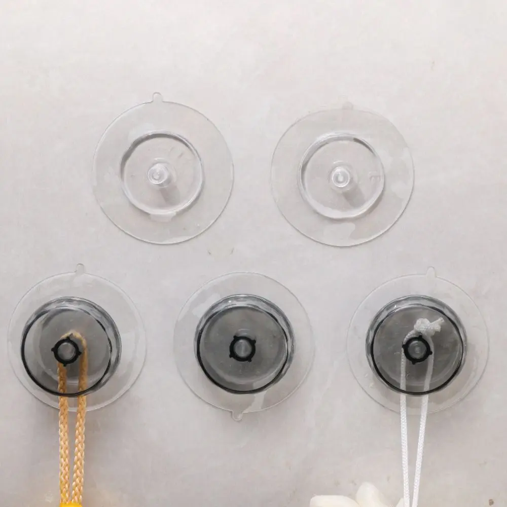 5PCS Transparent Suction Cup Adhesive Hooks Multifunctional Portable Wall Hanging Storage Hook Suction Cup Base Replacement